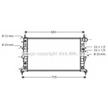 Радиатор охлаждения двигателя AVA QUALITY COOLING OLA2222