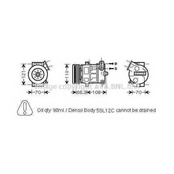Компрессор кондиционера для OPEL CORSA <b>AVA QUALITY COOLING OLAK418</b>