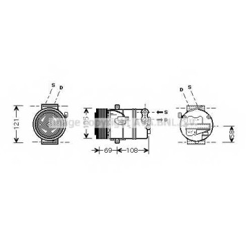 Компрессор кондиционера для OPEL ASTRA(L08,L35,L48,L69,L70), ZAFIRA(A05) <b>AVA QUALITY COOLING OLAK445</b>