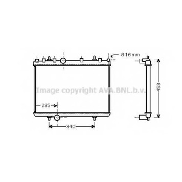 Радиатор охлаждения двигателя AVA QUALITY COOLING PE2265