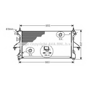 Радиатор охлаждения двигателя AVA QUALITY COOLING PEA2304