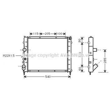 Радиатор охлаждения двигателя AVA QUALITY COOLING RTA2215