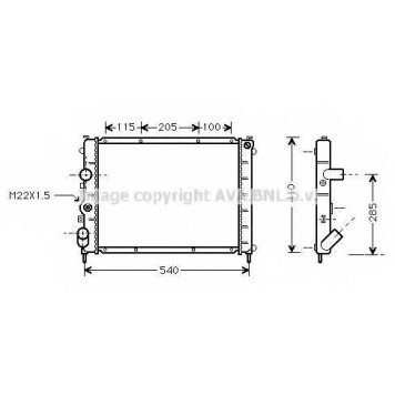 Радиатор охлаждения двигателя AVA QUALITY COOLING RTA2231