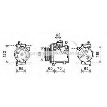 Компрессор кондиционера для SUZUKI SWIFT(EZ,MZ), SX4(GY,EY,GY) <b>AVA QUALITY COOLING SZAK125</b>