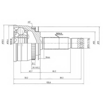 Шарнирный комплект приводного вала AYWIPARTS AW1510021A