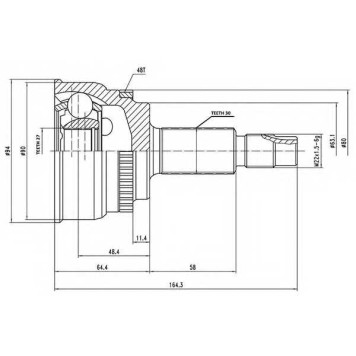 Шарнирный комплект приводного вала AYWIPARTS AW1510058A