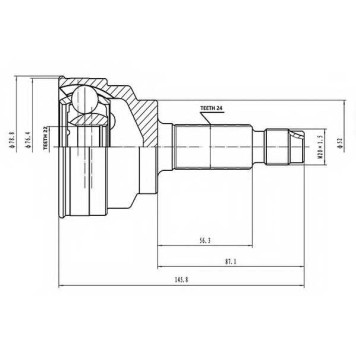 Шарнирный комплект приводного вала AYWIPARTS AW1510119