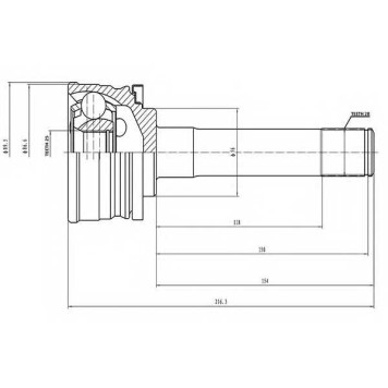 Шарнирный комплект приводного вала AYWIPARTS AW1510181