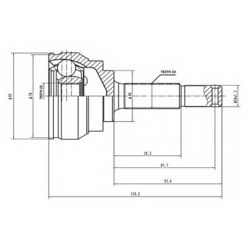 Шарнирный комплект приводного вала AYWIPARTS AW1510510