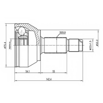 Шарнирный комплект приводного вала AYWIPARTS AW1510622