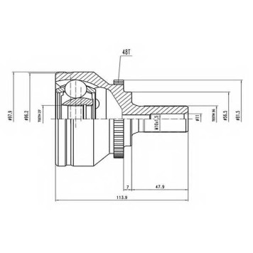 Шарнирный комплект приводного вала AYWIPARTS AW1510715A