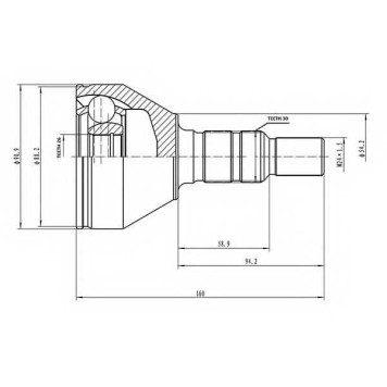 Шарнирный комплект приводного вала AYWIPARTS AW1510726