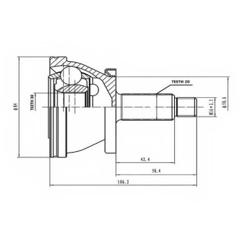 Шарнирный комплект приводного вала AYWIPARTS AW1510800