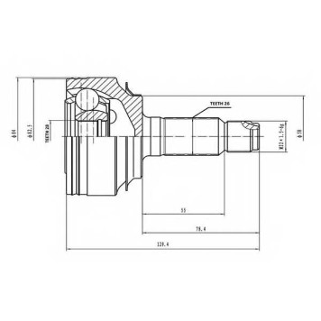 Шарнирный комплект приводного вала AYWIPARTS AW1510823