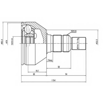 Шарнирный комплект приводного вала AYWIPARTS AW1511059