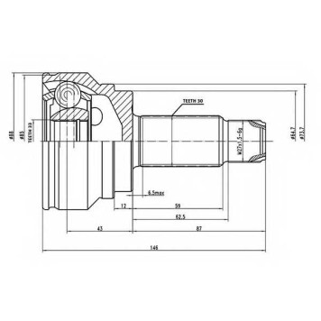 Шарнирный комплект приводного вала AYWIPARTS AW1511068