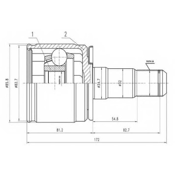 Шарнирный комплект приводного вала AYWIPARTS AW1520407