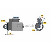 Стартер 1,1кВт для MERCEDES C, CLC, CLK, E, SLK, SPRINTER <b>BOSCH 0 001 107 540</b>