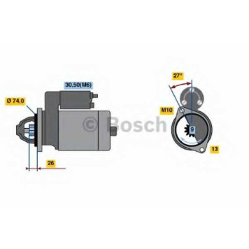 Стартер 1,7кВт для AUDI A8(4D8,4D2) / VW PHAETON(3D#) <b>BOSCH 0 001 115 016</b>