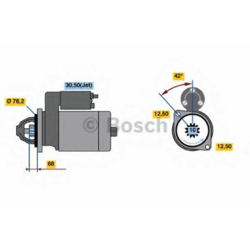 Стартер 2кВт для AUDI A3, TT / FORD GALAXY / SKODA FABIA, OCTAVIA / VW BORA, GOLF, NEW BEETLE, POLO, SHARAN <b>BOSCH 0 001 125 048</b>