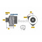 Генератор 120А для MERCEDES C(CL203,S203,W203), CLK(A209,C209), M(W163), SLK(R170) <b>BOSCH 0 124 515 133</b>
