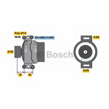 Генератор 150А для MERCEDES C(S202,W202), E(S210,W210), V(638/2), VITO(638) <b>BOSCH 0 124 615 035</b>