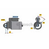 Стартер 0,8кВт для SUZUKI LJ 80, SAMURAI(SJ), SJ 410 <b>BOSCH 0 986 012 881</b>