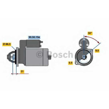 Стартер 0,8кВт для SUZUKI LJ 80, SAMURAI(SJ), SJ 410 <b>BOSCH 0 986 012 881</b>