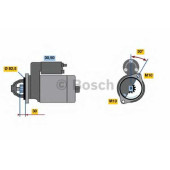 Стартер 1,1кВт для DAEWOO KORANDO, MUSSO / MERCEDES C, CLK, COUPE, E, KOMBI, M, SLK, SPRINTER, V, VITO / SSANGYONG KORANDO, MUSSO, REXTON / VW LT <b>BOSCH 0 986 016 380</b>