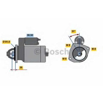 Стартер 2,3кВт для CITROEN JUMPER / FIAT DUCATO / PEUGEOT BOXER <b>BOSCH 0 986 018 960</b>