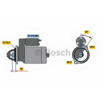 Стартер 1,1кВт для MERCEDES C, CLC, CLK, E, G, SLK, SPRINTER <b>BOSCH 0 986 020 350</b>