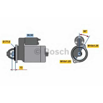 Стартер 1,4кВт для MITSUBISHI GALANT, GRANDIS, LANCER, OUTLANDER, SPACE, SPACE RUNNER <b>BOSCH 0 986 020 411</b>