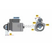Стартер 1,2кВт для FORD C-MAX, FOCUS, GALAXY, MONDEO, S-MAX, TOURNEO CONNECT, TRANSIT CONNECT / MAZDA 3, 5 / VOLVO C30, S40, S80, V50, V70 <b>BOSCH 0 986 022 131</b>