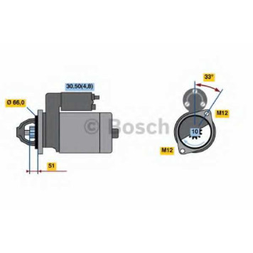 Стартер 1,2кВт для AUDI A4(8HE, B6, B7,8EC,8ED,8H7), A6(C6,4F2,4F5,4FH), A8(4E#) <b>BOSCH 0 986 022 430</b>