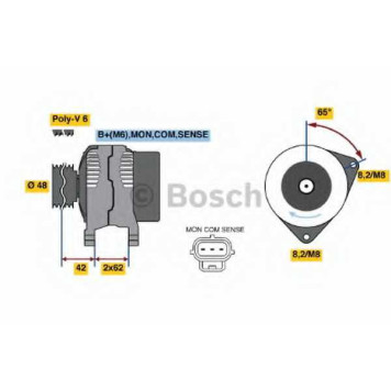 Генератор 80А для FORD FOCUS(DBW,DAW,DFW,DNW) <b>BOSCH 0 986 044 671</b>