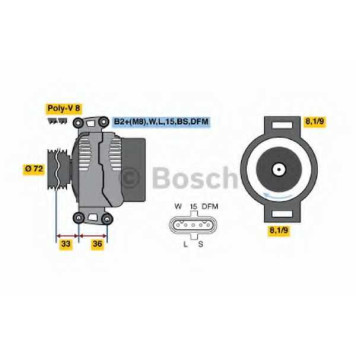 Генератор 80А для SCANIA 4 - series, P,G,R,T - series <b>BOSCH 0 986 046 580</b>
