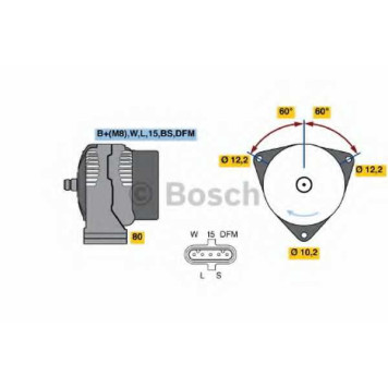 Генератор 80А для MAN E 2000, TGA <b>BOSCH 0 986 047 430</b>