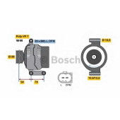 Генератор 150А для FORD TRANSIT / LAND ROVER DEFENDER(LD,LD#) <b>BOSCH 0 986 047 920</b>