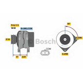 Генератор 110А для RENAULT CLIO, KANGOO / GRAND KANGOO, KANGOO BE BOP, KANGOO Express, MEGANE, TWINGO, WIND <b>BOSCH 0 986 080 800</b>