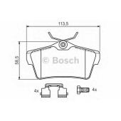 Колодки тормозные дисковые для CITROEN JUMPY / FIAT SCUDO(270, 272) / PEUGEOT EXPERT(VF3A#, VF3U#, VF3V#, VF3X#) <b>BOSCH 0 986 494 192</b>