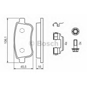 Колодки тормозные дисковые для RENAULT FLUENCE(L30#), GRAND(JZ0/1#), MEGANE(BZ0#, DZ0/1#, EZ0/1#, KZ0/1), SCENIC(JZ0/1#) <b>BOSCH 0 986 494 384</b>