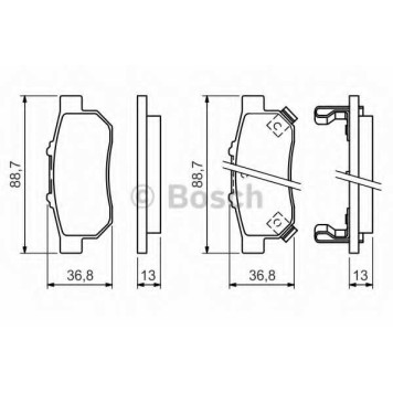 Колодки тормозные дисковые для HONDA CIVIC(EC,ED,EE), CRX(ED,EE), JAZZ(GE), PRELUDE(BA) <b>BOSCH 0 986 494 392</b>