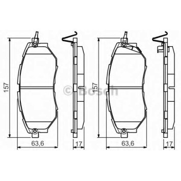 Колодки тормозные дисковые для SUBARU FORESTER(SJ), LEGACY(B13#,BL,BM,BP,BR), OUTBACK(BM,BR), TRIBECA(B9) <b>BOSCH 0 986 495 156</b>