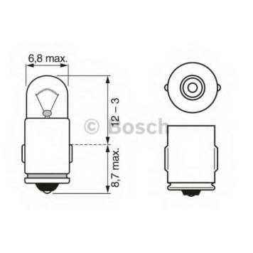 Лампа накаливания 12В 2Вт BOSCH 1 987 302 224
