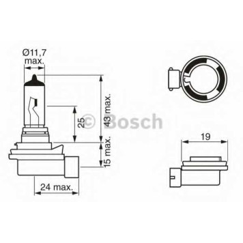 Лампа накаливания H8 12В 35Вт BOSCH 1 987 302 081