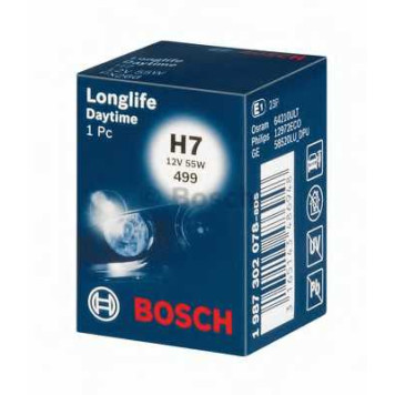 Лампа накаливания H7 12В 55Вт BOSCH 1 987 302 078