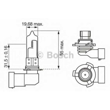 Лампа накаливания HB3 12В 60Вт BOSCH 1 987 302 152