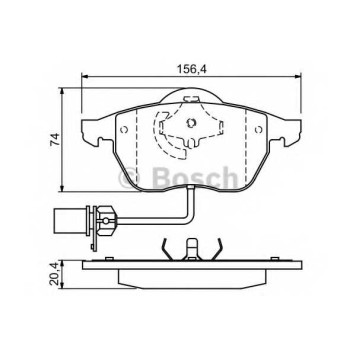 Колодки тормозные дисковые для AUDI A4(8E2, 8E5, 8EC, 8ED, 8H7, 8HE, B6, B7), A6(4A, 4B2, 4B5, C4, C5), TT(8N3) / VW PASSAT(3B2, 3B3, 3B5, 3B6) <b>BOSCH 0 986 424 482</b>