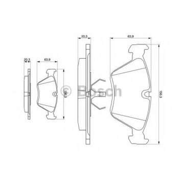 Колодки тормозные дисковые для BMW 3(E36,E46), 5(E34), 7(E32), Z3(E36), Z4(E85,E86) <b>BOSCH 0 986 490 640</b>