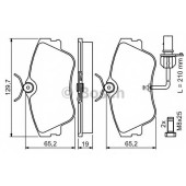 Колодки тормозные дисковые для VW TRANSPORTER(70XA, 70XB, 70XC, 70XD, 7DB, 7DK, 7DW) <b>BOSCH 0 986 424 672</b>